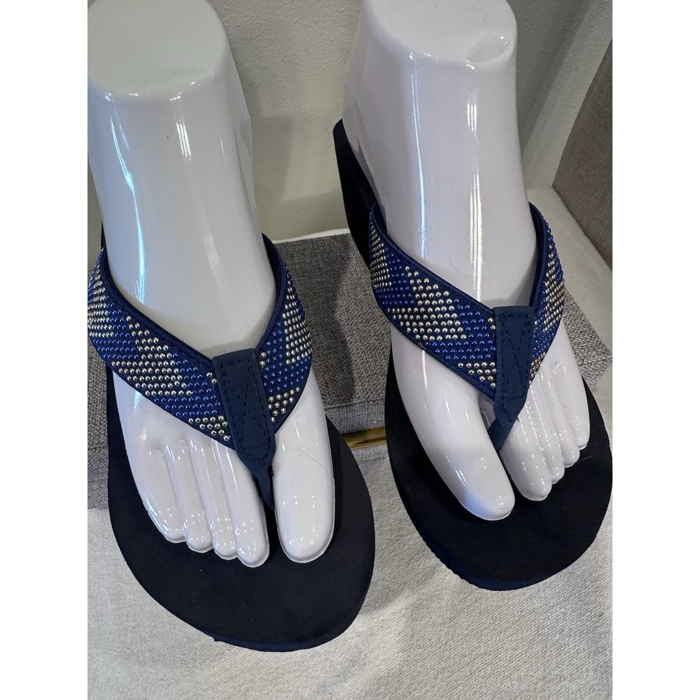 Callisto of California Blue Jester Wedge Sandal Size‎ 8 Excellent Condition